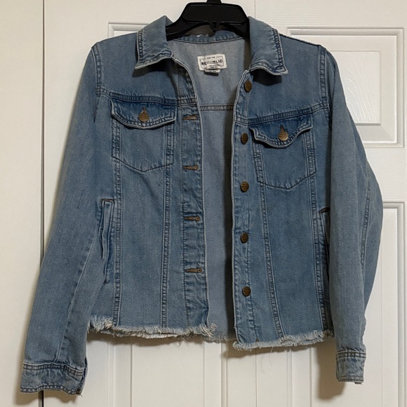 For The Republic Jackets & Blazers - For The Republic Blue Jean Jacket